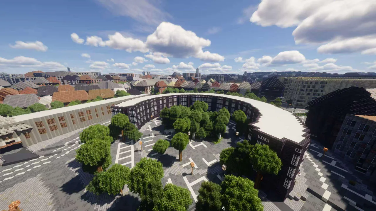 Parks, courtyards, and city slopes — Edinburgh Castle Minecraft map view