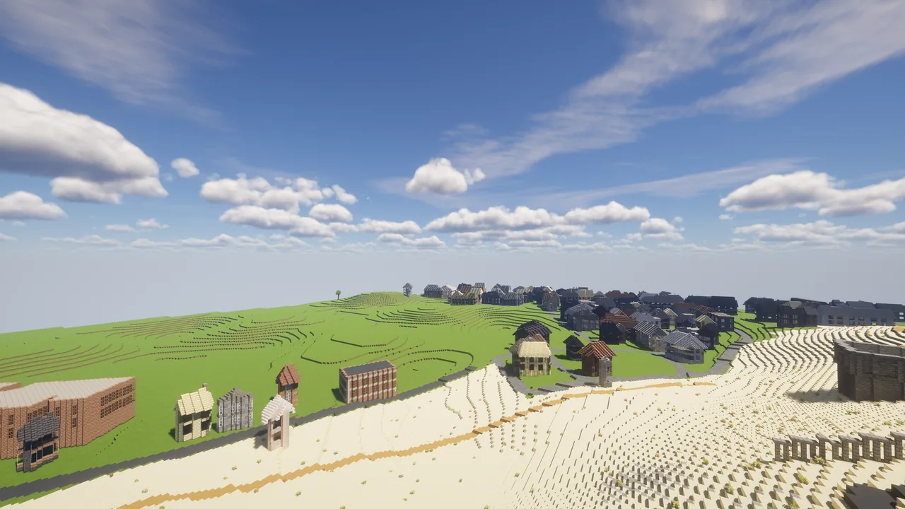 Desert and modern city edge — Giza Minecraft map view