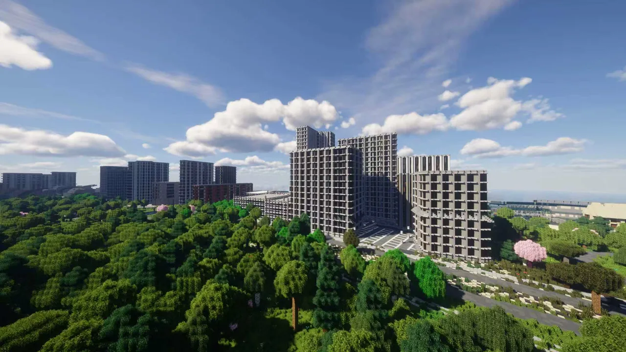 Kapiolani Park edge and nearby towers — Honolulu Minecraft map preview