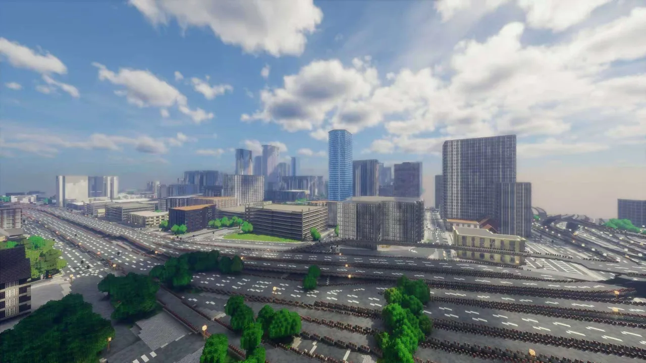 red viaria de Biscayne Boulevard — Miami Minecraft map preview