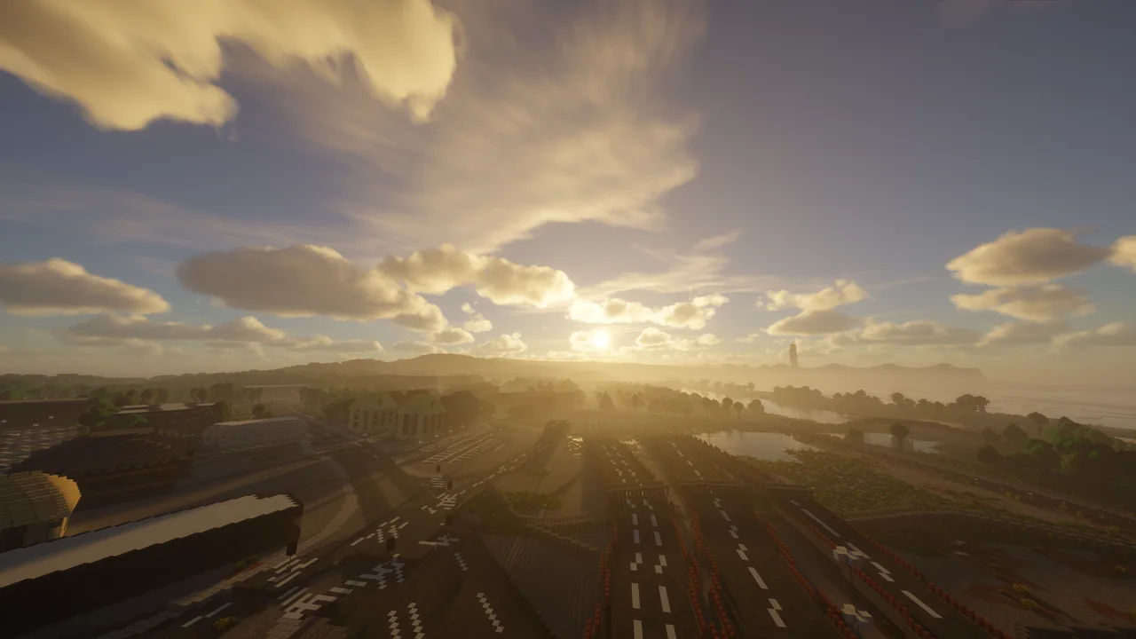 Náhled mapy Minecraft „San Francisco“: Crissy Field a trasy podél zálivu