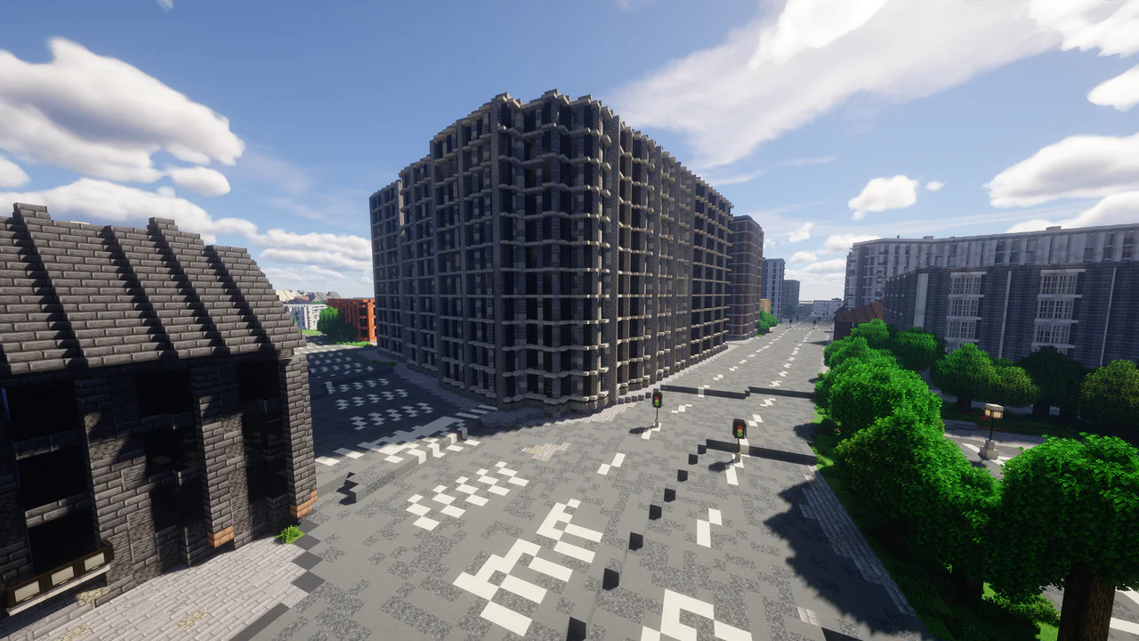 Seville city blocks — Plaza de España, Seville Minecraft map view