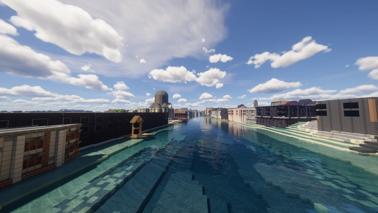 Island blocks and waterfronts — Venice Grand Canal & St Mark's Square Minecraft map view