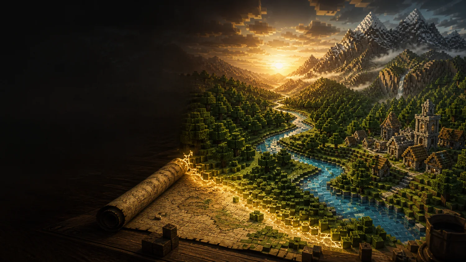 A Minecraft landscape ready to become a playable real-world map